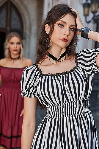 Image of Scarlet Darkness Women Goth Steampunk Pirate Corset Midi Dress
