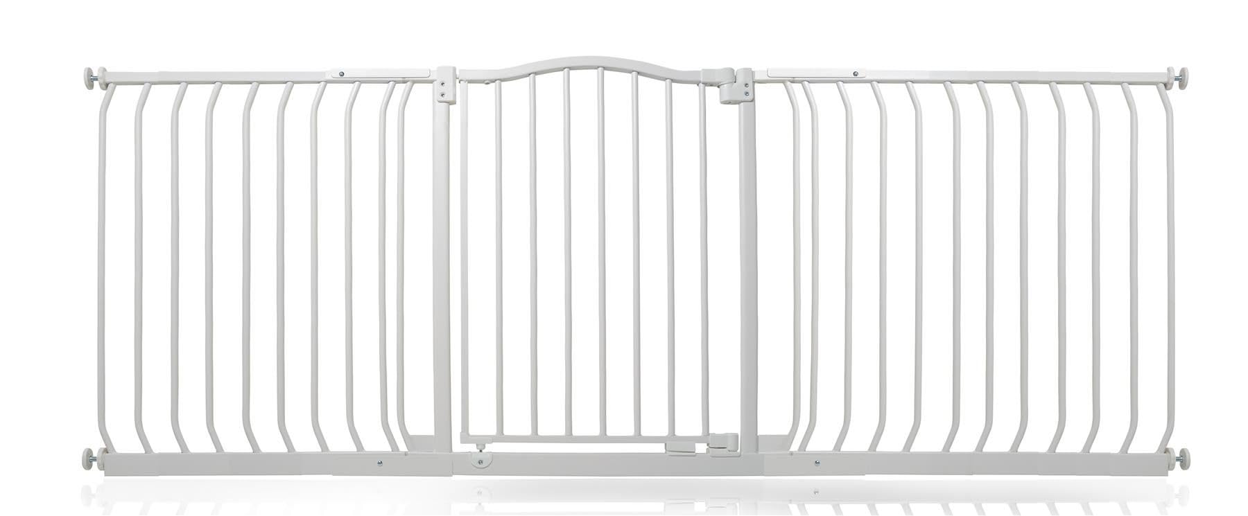 Safetots Matt White Curved Top Safety Gate, 188Cm - 197Cm, Pressure Fit Stair Gate, Baby Gate For Doors Hallways And Spaces, Safety Barrier, Easy Installation