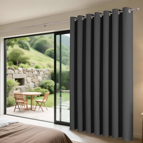 Image of Joydeco Blackout Curtains 1 Piece Blackout Door Curtain Blackout Door Curtain with Eyelets Thermal Protection Against Cold and Heat Sound Protection for Bedroom Living Room