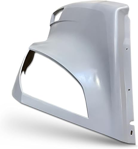 Miniatura 5 de KOZAK Guardabarros de campana de fibra de vidrio para pasajero derecho + espejo cromado para capó y ventilación lateral para capó, color negro con