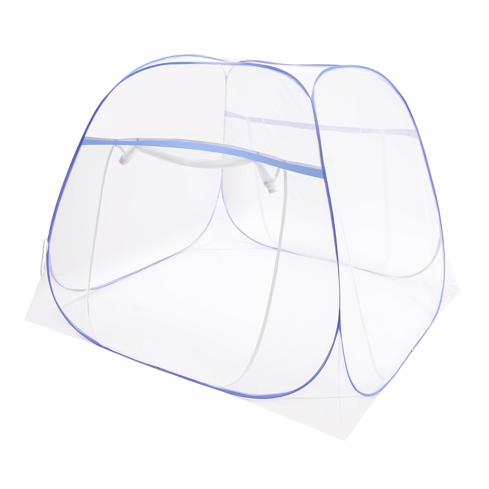 Zanzariera per letto pop-up, 200 x 180 x 145 cm, pieghevole, per letto matrimoniale, chiusura a 360°, tripla con chiusura lampo, ideale per casa, viaggi e campeggio