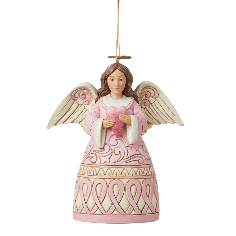 Décoration ange rose Enesco Jim Shore statuette de cœur pour salon et chambre