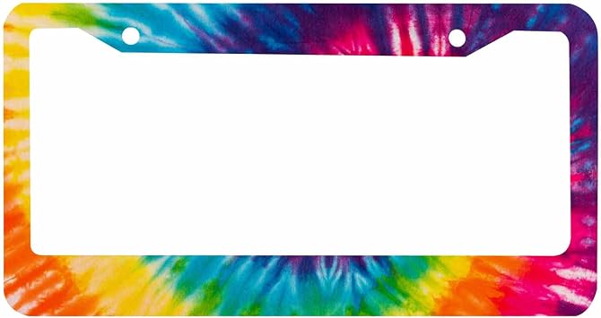 Decorative License Plate Frame Abstract Swirl Tie Dye Tribal Art Design Car Tag Frame Aluminum Auto License Plate Holder for Men Women