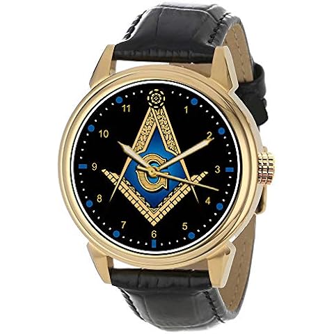 Reloj de Pulsera de Latón Macizo con Símbolo de Masonería Cover