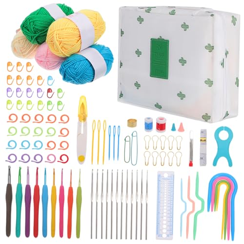 Kit de Crochet pour Débutants DIYEAH pour réussir vos mailles sans nœud avec sac de transport