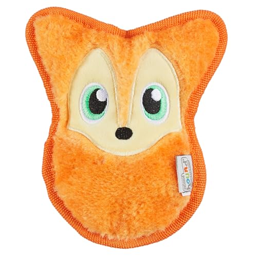 Outward Hound Durablez Minis Stuffing-Free Squeaky Plush Dog Toy for Puppies & Small Dogs - Interactive, Soft Yet Tough, No Mess, Jumbo Squeaker, Long-Lasting Play, Fox