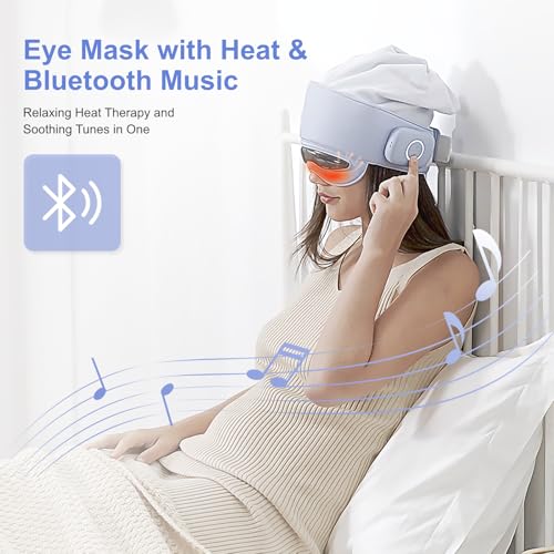 Head Massager for Fatigue Relief, Eye Massager with Heat, Head and Eye Massage for Stress Relief, Bluetooth-Capable, Rechargeable, Ideal for Rest & Relaxation,Avoid Walking/Reading While Using - Image 6