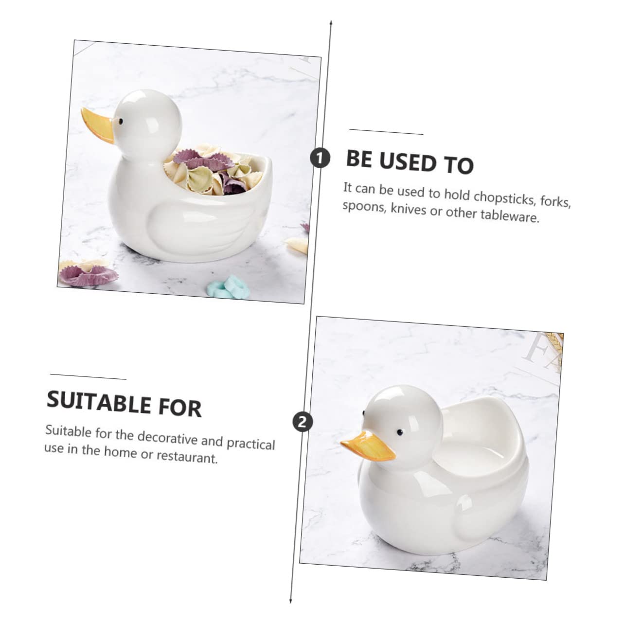 DECHOUS Support à Baguettes Décoratif Accessoire de Cuisine Blanc Repose-Baguettes pour Ustensiles