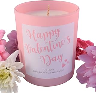 Happy Valentine's Day Candle Gift Luxury Soy Wax Candle 35 hour burn By Fizzy Fuzzy