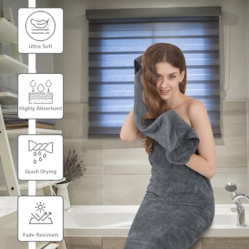 Jessy Home Extra Large Bath Sheet Set Of 4,Ultra Soft Fluffy Towel,35"X 70"Oversized Bath Towel Set,Premium Microfiber Bathroom Towel Set Highly Absorbent Quick Dry Shower Towel thumb #3
