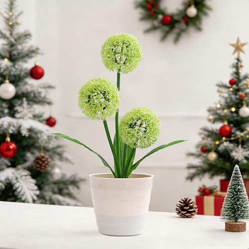 Image of Artificial Green Allium Flower Lamp, Color Changing LED Light for Bedroom Wedding Bar Coffee Shop Decor, Gifts for Women Mom Grandma Girlfriend Friend Birthday Christmas Valentines Mothers Day
