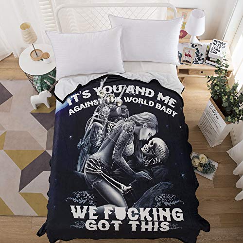 Vanson Ride Or Die Motorcycle Biker Lovers Luxury Royal Plush Blanket, Soft Blanket Throw 80"X60" Inch (Style 2) #TOP1
