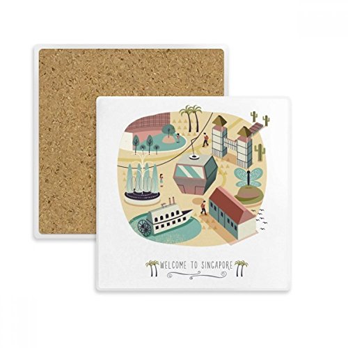 Dessous de verre absorbant Singapour anti tache table - 2