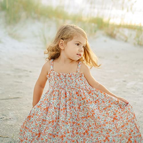 Simplee kids Spaghetti Strap Dress for Toddler Girl Summer Dress for Kids Floral Sleeveless Dress 2-9 Years2