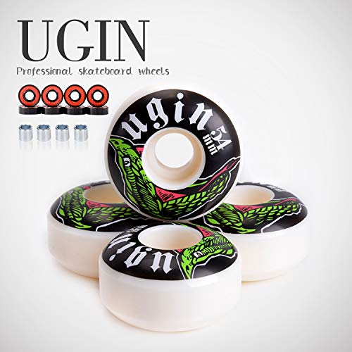 LOSENKA 52mm Skateboard Wheels Green Wheels -65 with Bearings