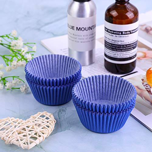 Uratot 100 Pieces Blue Cupcake Liners Cupcake Wrappers Baking Cups Cupcake Cases For Birthday, Wedding, Baby Shower, 2 Inches #TOP2