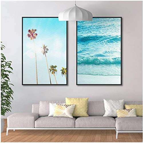 Toile Palm Surf Paysage peinture murale salon pour illuminer un coin sombre