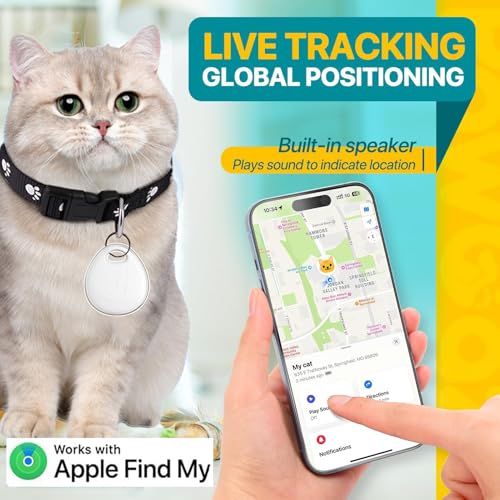 Dog-Tracker-Airtag-Cat-Collar-Cat-Tracker-Collar-GPS-Tracker-for-Dogs-Pet-TrackerOnly-iOS-MFi-Certificated-No-Monthly-Fee-No-Charging-Required-Waterproof