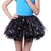 Anleolife 11" Black Tutu Skirt Girl Sequins Tutus Ballerina Birthday Tutu Dresses Childrens' Day Gift
