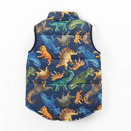 MOMOLAND little Boys front zip Dinosaur Sleeveless Warm Padded Vest, Outerwear2