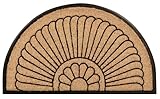 Notrax All Weather Rubber-Backed Natural Coco Coir Half Circle Door Mat – 24' x 39' Fade Resistant Large Front Door Mat Outside Entrance, Porch, Entryway – Indoor or Outdoor Use – C04S2439CR