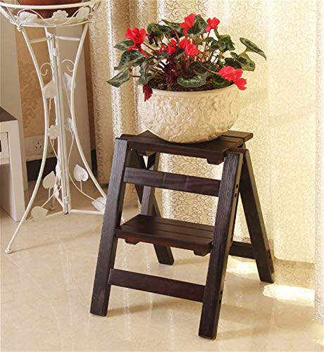 Taburete de madera plegable de 2 niveles multifuncional para baño 5