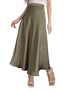 Solid Color Elegant Long Skirt Womens Basic Versatile Trendy Skirt