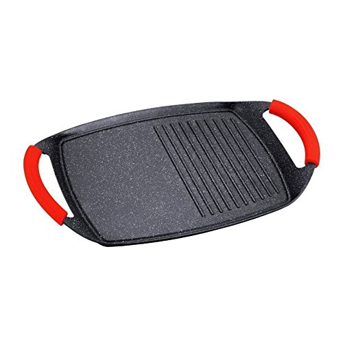 Plancha grill de induccion 47cm con revestimiento de piedra antiadherente