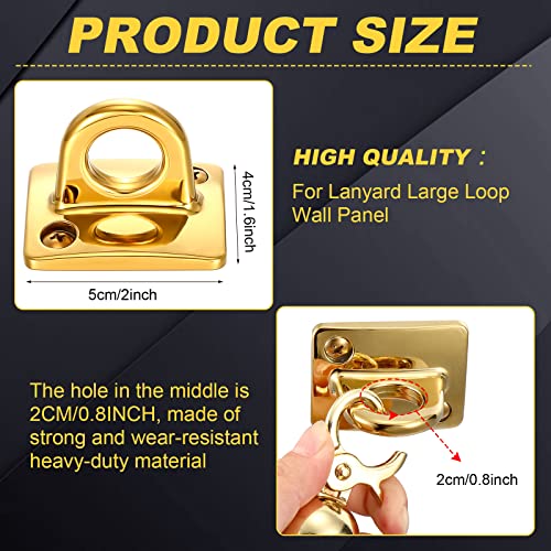 2 peças ouro grande laço placa de parede metal poste fila barreira pendurado círculo gancho corda ba