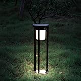 Lustrlach Solar Pathway Motion Sensor Lights Outdoor Waterproof 20in Modern Landscape Bollard Lights