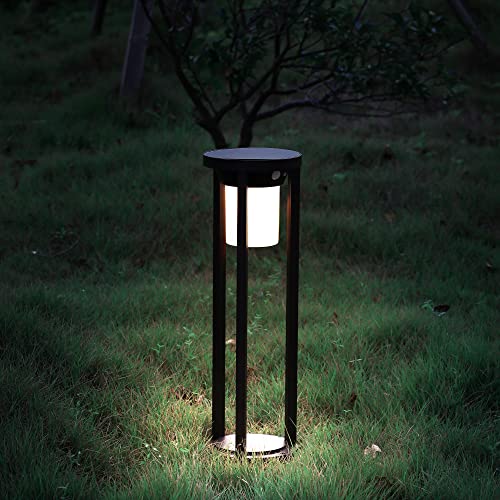 Lustrlach Solar Pathway Motion Sensor Lights Outdoor Waterproof 20In Modern Landscape Bollard Lights For Garden Walkway Patio,Dusk To Dawn Solar Powered Driveway Lights 3000K Warm White #TOP5