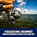 PENN Pursuit IV Inshore/Nearshore Spinning Fishing Reel, Size 5000, HT-100 Front Drag, Max of 20lb, 5 Sealed Stainless Steel Ball Bearing System, Built with Carbon Fiber Drag Washers, Black Silver