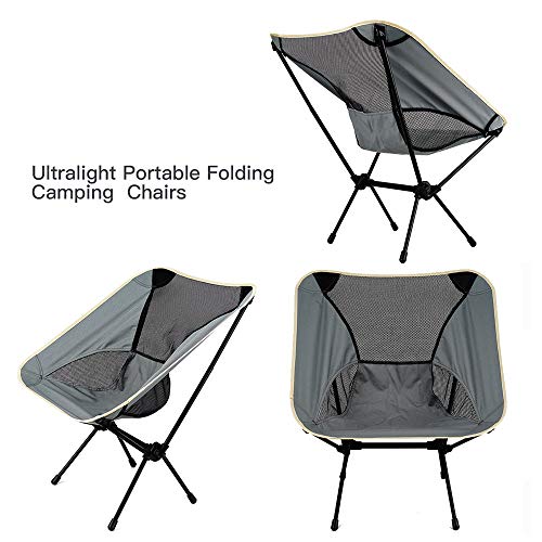 Chaise de camping pliable compacte gris pour jardin et randonnée - 4