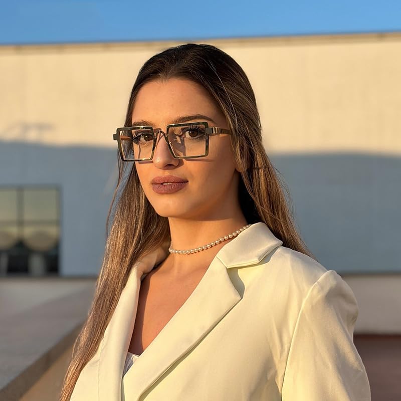 Image of VOOGLAM Stylish Rectangle Blue Light Blocking Glasses for Women Anti UV Eyestrain Eyewear Cairbre