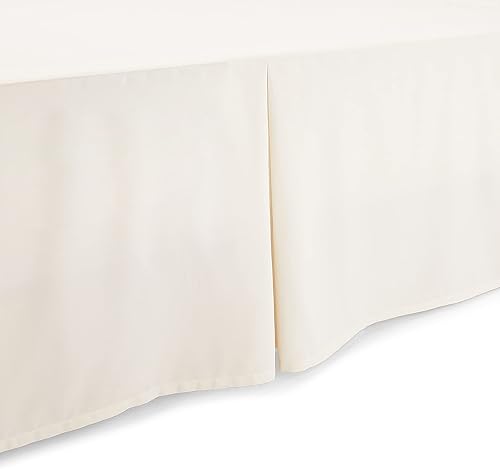 Miniatura 4 de Tienda Basics Falda de cama ligera plisada suave, lavable a máquina, tamaño King, color blanco hueso, sólido