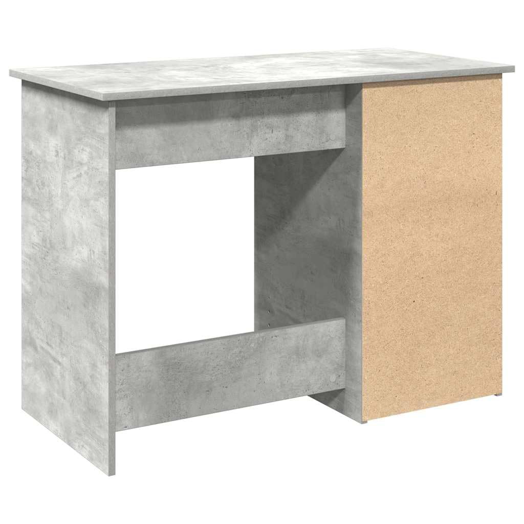 Scrivania in legno grigio cemento, 102 x 50 x 75 cm, compatta scrivania da ufficio con grande superficie di lavoro e spazio di archiviazione, ideale per ufficio domestico e scuola