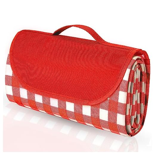 Ledeak Manta de Picnic Impermeable, 200 x 150 cm Esterilla Playa Anti-Arena Plegable, Manta Picnic Blanket con Asa Portátil para Jardín Acampar al Aire Libre (Rojo)