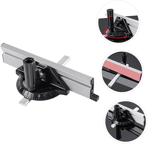 Miniatura 4 de Angoily Medidor de inglete de precisión para sierras de mesa Herramienta de empuje de valla de inglete de corte de madera