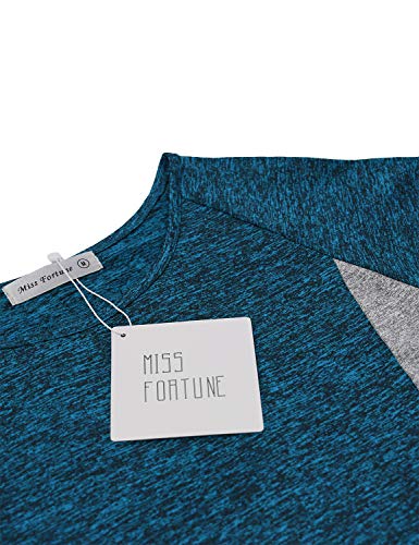 Miss Fortune Yoga Tops Long Sleeve Gym Wear For Women Cool Dry Execise Activewear Workout Hiking Tshirt Plus Size Blue 3Xl #TOP2