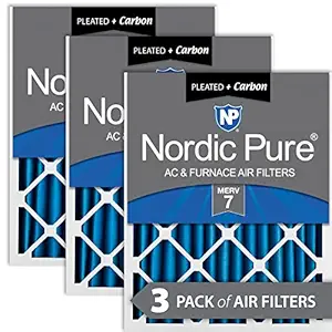 Nordic Pure 14x24x2 MERV 7 Plus Carbon AC Furnace Air Filters, Qty 3