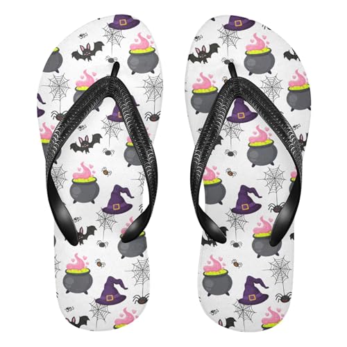 Burbuja Hats Webs Bats Flip Flops for Women Men, Soft Thong Sandals Rubber Slippers for Pool Beach Essentials