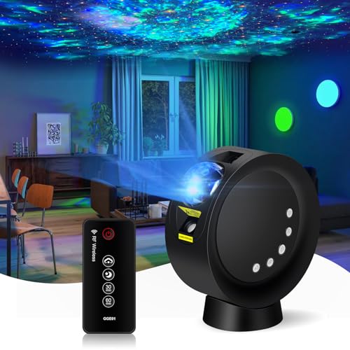 Galaxy Star Projector with Remote Control, Adjustable Brightness, Time Setting - For Bedroom, Gaming, Home Theater Ceiling Black