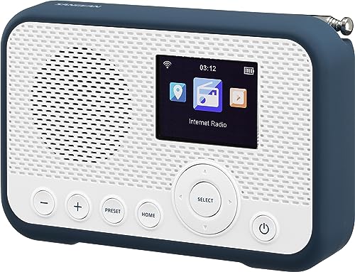 SANGEAN WFR-39 – Kompaktes, portables Internet-Radio mit WiFi, Musik-Streaming, DAB+/FM - Einfache Bedienung via Control-App, Weiß-Blau – Bild 3