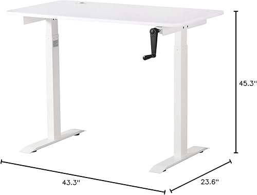 Miniatura 2 de UNICOO - Escritorio de pie de altura ajustable con manivela, escritorio ajustable para sentarse de pie, mesa de oficina en casa, mesa de