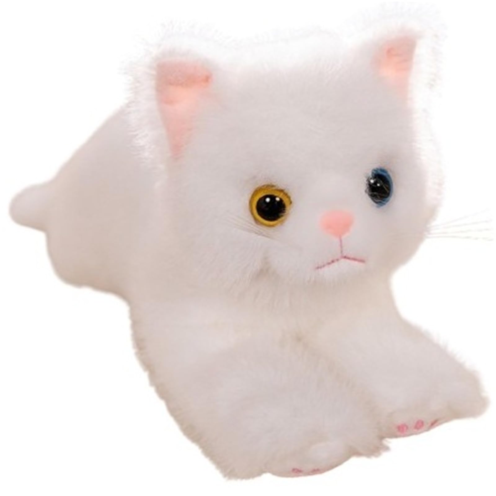 KUKUShining Cat Plush, Soft Cute Stuffed Animals Doll Kitten Hugging Pillow Sitting Cats Plushie Toy for Childrens Boys Girls(White,50cm/19.8in)