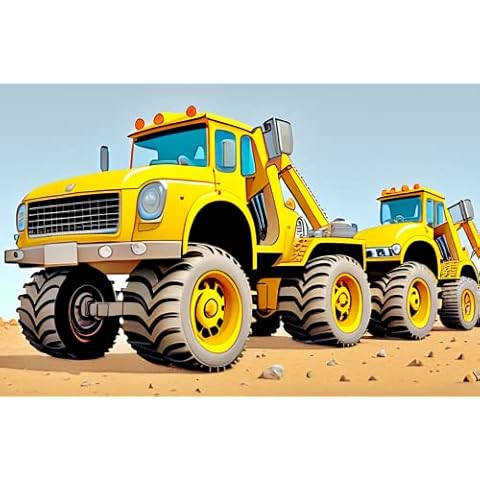 NUFTVI Diamond Painting Kits Engineering Vehicle, Full Round Drill DIY Diamond Art Kits for Adults Beginners, Diamond Painting Kits Picture Art for Home Wall Decor 12x16 inches Cover