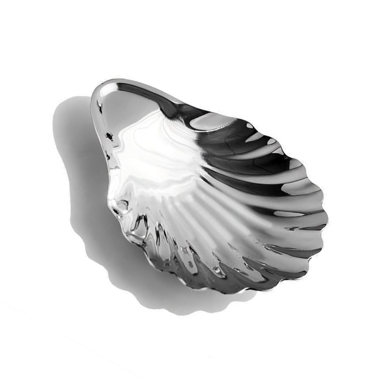 Jazuaiao Stainless Steel Snacks Shell Design Nonslip Jewelry Tray for Home Party Use Multipurpose Organizers Plate Elegant Shell Shape Serving