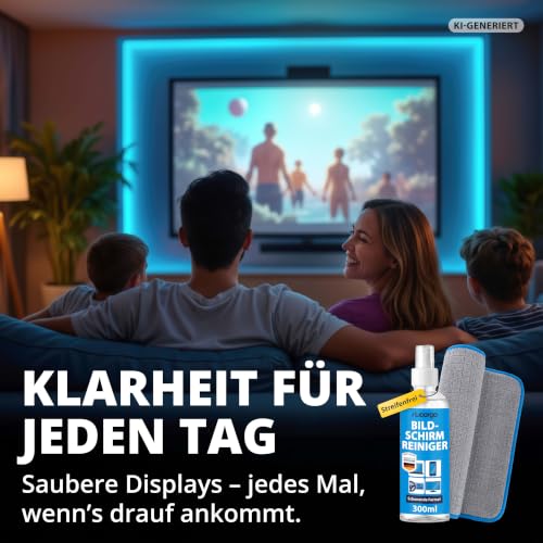 LICARGO Bildschirmreiniger Set 300ml - Streifenfrei & schonend - Display Reiniger mit Mikrofasertuch 380 GSM - Screen Cleaner für TV (LCD… – Ansicht 7