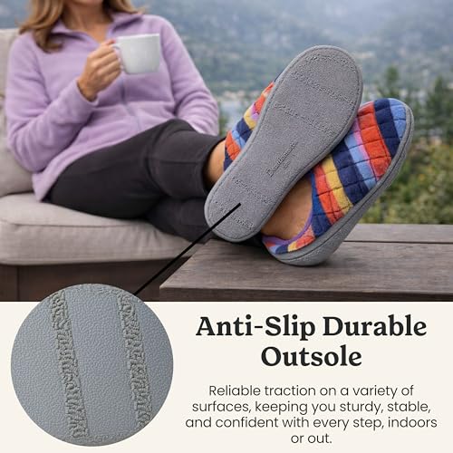 Image of Leslie Terry Clog House Shoes with Memory Foam, Indoor Slippers with Wide Widths