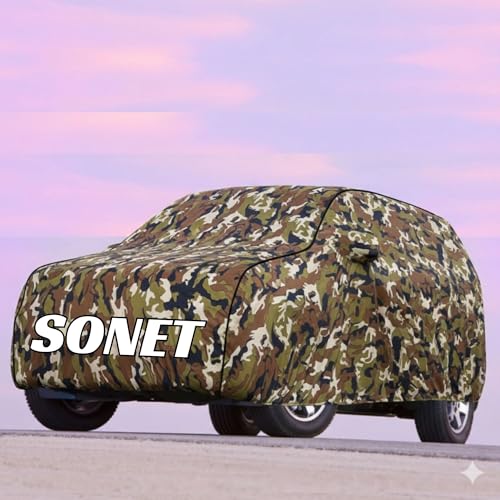Image of Kayme UltraShield All Weather Premium sonet Car Cover 6-Layer Waterproof Fabric, UV & Heat Reflective - Rain, Sun & Dust & Bird‐Dropping Resistant, Indoor /Outdoor Full Body Protection - Jungle